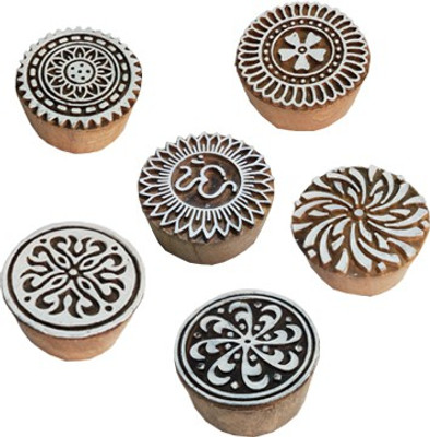 skart wooden printing blocks Round67 Printing Blocks(Pack of 6)