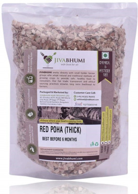 

Jivabhumi Organic Red Poha Thick/Red Beaten Rice 800 Gm (Pack of 2) Red Poha (Medium Grain, Unpolished)(800 g)