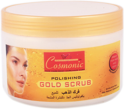 

Cosmonic Polishing Gold Face Scrub (Vitamin C, Retinol, Hyaluronic acid) Skin Brightening, Firming, Anti Aging Scrub(500 g)