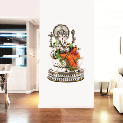 

Razwada  Ganesha Vinyl Self Adhesive Sticker(Pack of 1, Red
