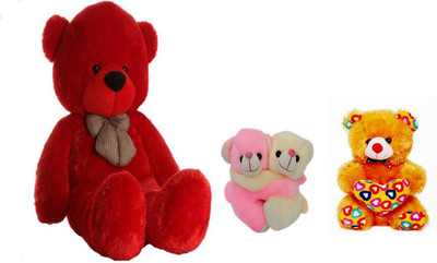 

Arvel red teddy 3 feet /1.5feet brown /18 cm pink teddy bear/ lovely teddy bear/ high quality teddy bear /sweet and soft teddy bear - 87.41 cm(Red, Pink, Brown), Brown;pink;red