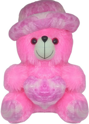 

Mofaro Pink Love Heart Teddy Bear Stuffed Soft Toy For Girls Friends - 32 cm(Pink, White)