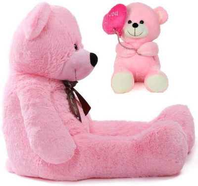 

THE HIGH THINKING TOYS Combo Offer Pack of Two Super Extra Large Pink Teddy Bear 5 Feet & Balloon Teddy Bear with I love you heart 40 Cm - 152 cm(Pink)