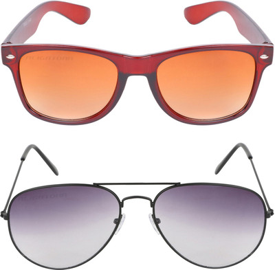 

Aligatorr Wayfarer, Aviator Sunglasses(Grey, Golden