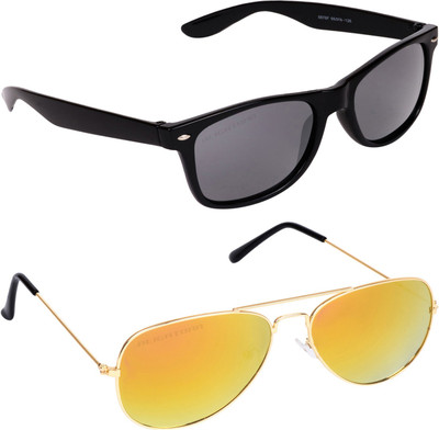 

Aligatorr Wayfarer, Aviator Sunglasses(Grey, Yellow