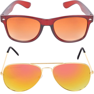 

Aligatorr Wayfarer, Aviator Sunglasses(Golden