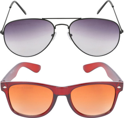 

Aligatorr Wayfarer, Aviator Sunglasses(Grey, Golden