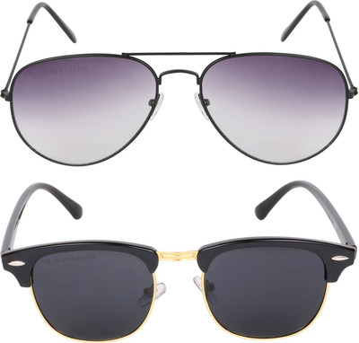

Aligatorr Aviator, Clubmaster Sunglasses(Grey, Black