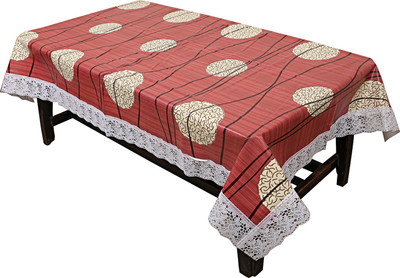 KUBER INDUSTRIES Self Design 4 Seater Table Cover(Maroon, PVC (Polyvinyl Chloride))