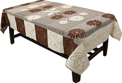 KUBER INDUSTRIES Floral 4 Seater Table Cover(Brown, Cotton)