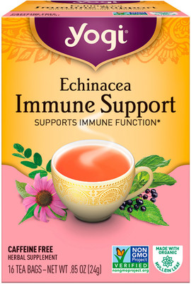 

Yogi Tea Echinacea Immune Support Caffeine Free 16 Tea Bags .85 oz (24 g) Herbs Herbal Tea Bags(24 g, Box)