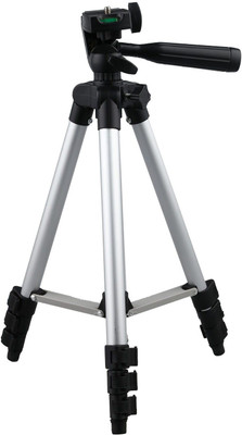 

SNEEZE 3110 Foldable Camera Tripod With Mobile Clip Holder Bracket, Fully Flexible Mount Cum Tripod, Standwith 3D Head & Quick Release Plate Tripod(Silver, Supports Up to 1500)