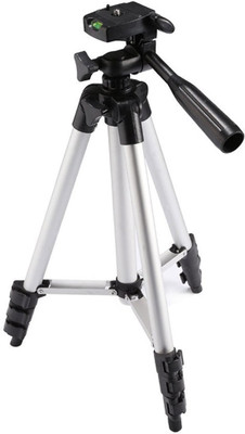 

Lizzie 3110 Tripod For DSLR ,GOPRO Action Cameras With Carry Bag & Phone Mount Tripod(Silver, Supports Up to 1500 g)