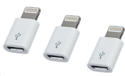 

Freya PACK OF 3 Micro Usb to 8 Pin Lightning CABLE USB Adapter(White)
