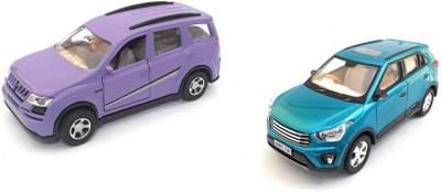 

The Game Begins Combo Toys of Mahindra XUV 500 Car and KRT (Creta) Car | Miniature Toys | Pull back and go | Purple,Blue -Combo Pack of 2 Toys(Purple, Blue), Blue;purple
