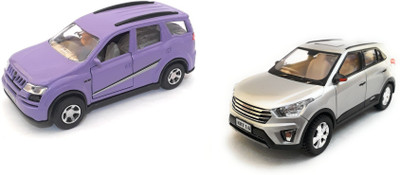 

The Game Begins Combo Toys of Mahindra XUV 500 Car and KRT (Creta) Car | Miniature Toys | Pull back and go | Purple,Silver -Combo Pack of 2 Toys(Purple, Silver)