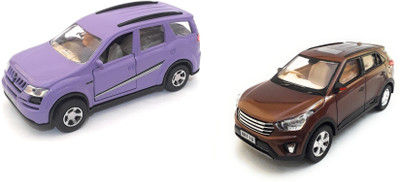 

The Game Begins Combo Toys of Mahindra XUV 500 Car and KRT (Creta) Car | Miniature Toys | Pull back and go | Purple,Brown -Combo Pack of 2 Toys(Purple, Brown), Brown;purple