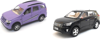 

The Game Begins Combo Toys of Mahindra XUV 500 Car and KRT (Creta) Car | Miniature Toys | Pull back and go | Purple,Black -Combo Pack of 2 Toys(Purple, Black), Black;purple