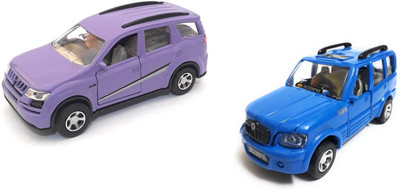 

The Game Begins Combo Toys of Mahindra XUV 500 Car and Scorpio Car | Miniature Car Toys | Pull back and go|Purple,Blue -Combo Pack of 2 Toys(Purple, Blue), Blue;purple