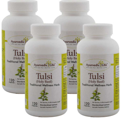 

Ayurvedic Life Tulsi 120 capsules - Pack of 4(400 mg)