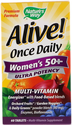 

Nature's Way Alive Once Daily Womens 50+ Multivitamin, Energizer, Food-Based Blends, 60 Tablets(60 No)