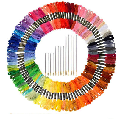 

Zahuu 116 Skeins Embroidery Floss Thread, Multi-Colored with Needles