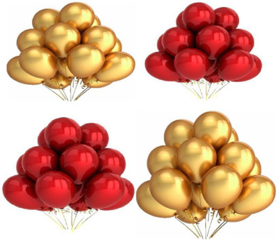 

BABY & SONS Solid Red & Gold Balloon(Multicolor, Pack of 100)