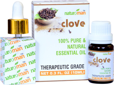 

Naturoman Clove Bud Pure and Natural Essential Oil for Toothache Relief, High Antioxidant Content, Digestive Aid & Therapeutic Grade(10 ml)