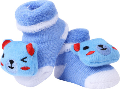 

Alleretails Born Baby Blue Eye Socks/Shoes - 2 Pair set Booties(Toe to Heel Length - 2 cm Blue)