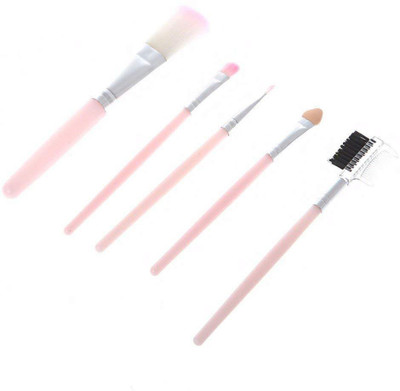 Boldnyoung 5 Pcs Pink Eyeshadow Foundation Eyebrow Lip Makeup Brush Fine Beauty Pack(Pack of 5)