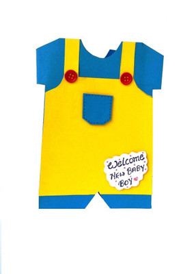 

RMantra Handmade Cute Baby Boy congratulations Card/New Born Baby Greeting Card(Yellow, Pack of 1)