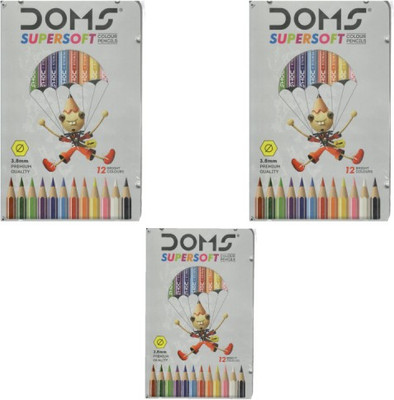 

DOMS FSC 12 Shades (Flat Tin) (Set of 3) Hexagonal Shaped Color Pencils(Set of 3, Multicolor)
