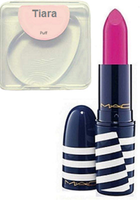 

tiara Silicon Puff , mac matte finish pink shade lipstick(Set of 2)