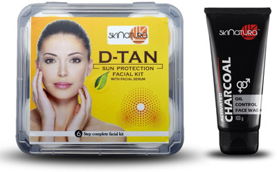 

Skinatura DTAN Sun Protection Facial Kit (310 g) & Activated Charcoal Oil Control Face Wash (100 ml)(Set of 2)
