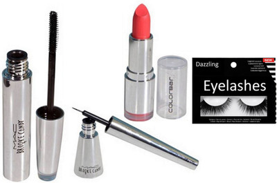 

dazzling Eyelashes & Mac Brook Candy Eyeliner & Mascara & Colorbar Long Lasting Lipstick (Set of 4)(Set of 4)