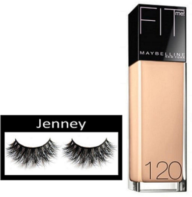

jenney Eyelashes, Maybelline New York Fit Me Foundation(Set of 2)