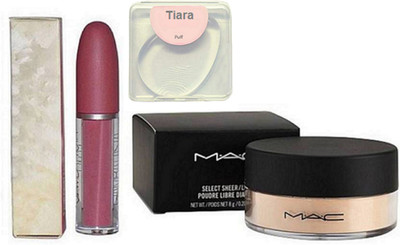 

tiara Silicon Puff , Mac Compact , Lip Gloss(Set of 3)