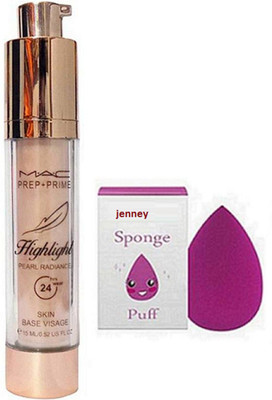 

jenney Sponge Puff & Mac prem+prime Skin Visage Pearl Radiance highlighter(Set of 2)
