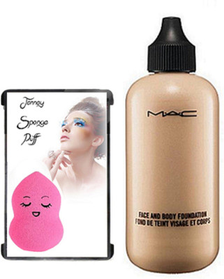 

jenney Sponge Puff, Mac Face And Body Foundation(Set of 2)