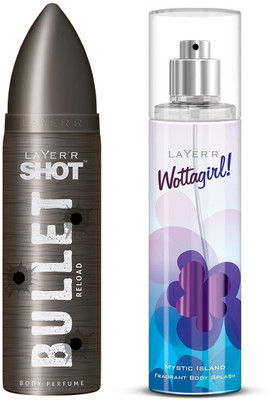 

Layer Bullet Reload 1Pc. 120ml & Mystic Island 1Pc. 135ml Body Deodorant Spray(Set of 2)