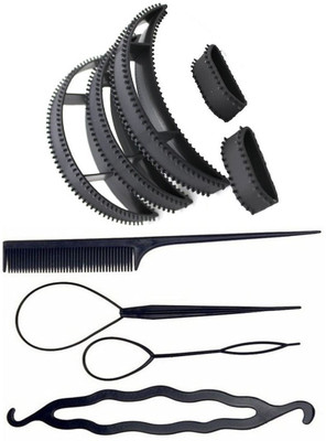 

S R Enterprises hair diy kit comb hair bumpit all accessories (pack of 9pcs)(Set of 9)