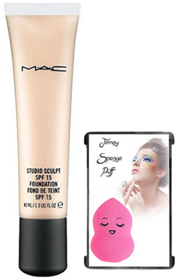 

jenney Sponge Puff, Mac Studio Sculpt Spf 15 Foundation Fond De Teint(Set of 2)