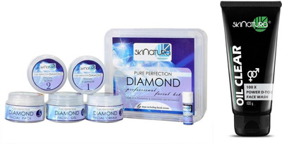 

Skinatura Pure Perfection Diamond Professional Facial Kit (310 g) & Oil Control 100X Power DTOX Face Wash (100 g)(Set of 2)