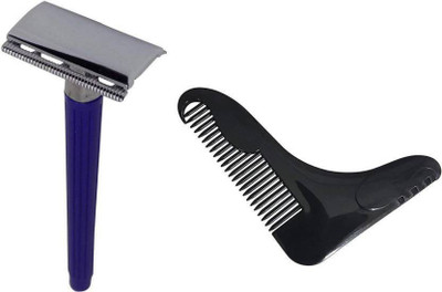 

Confidence Men And Boys Shaving Safety Razor And Beard Comb For Salon Use, Multicolor(Set of 2)