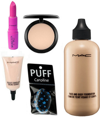 

caroline Silicon Puff, Face and Body Foundation, Select cover-up Concealer, Compact & Giambattista valli lipstick(Set of 5)