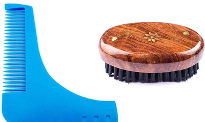 

Confidence Beard Shaping & Styling Tool Comb (Blue)|Beard Brush For Men(Set of 2)