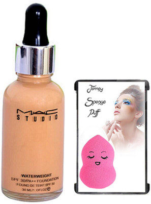 

jenney Sponge Puff, Mac Studio Waterweight Foundation(Set of 2)