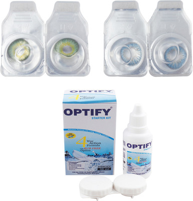 

Optify Combo Pack Monthly Color Contact Lens (OP-365-Dark Green-Blue -2) Monthly Contact Lens(1, Dark Green-Blue, Pack of 2)