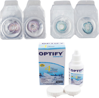 

Optify Combo Pack Monthly Color Contact Lens with Kit (OP-749-Voilet-Aqua-2) Monthly Contact Lens(1, Voilet-Aqua, Pack of 2)