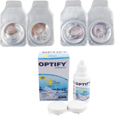 

Optify Combo Pack Monthly Color Contact Lens (OP-446-Hazel-Voilet-2) Monthly Contact Lens(1, Hazel-Voilet, Pack of 2)